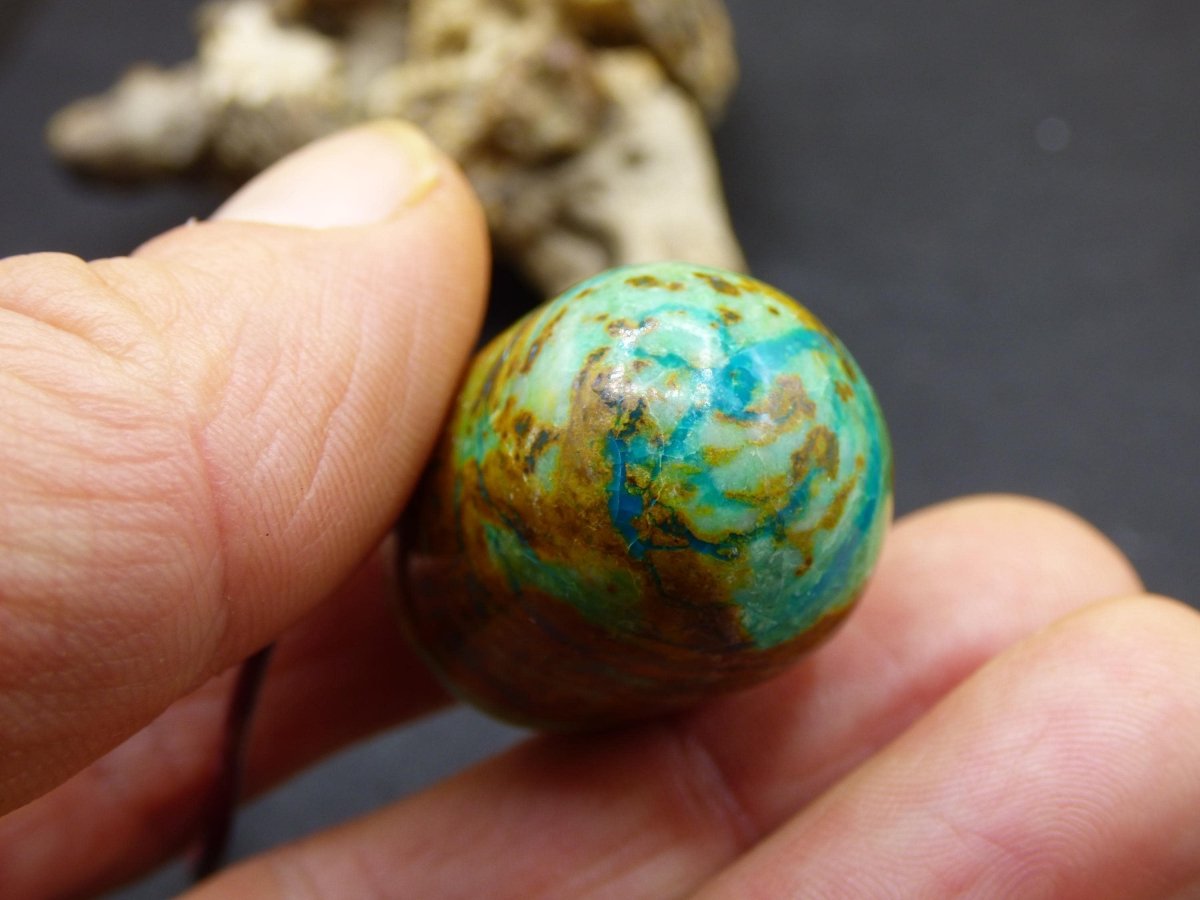 Chrysocoll Chrysokoll Chrysocolla Edelstein Kette blau Natur HIPPIE GOA Boho Ethno Heilstein Kristalle Schmuck Anhänger Mann Frau Geschenk - Art of Nature Berlin