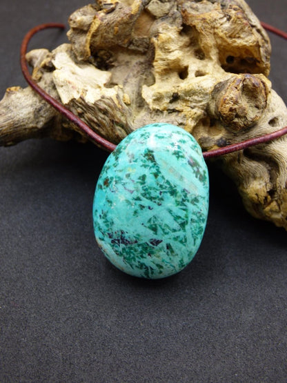 Chrysocoll Chrysokoll Chrysocolla Edelstein Kette blau Natur HIPPIE GOA Boho Ethno Heilstein Kristalle Schmuck Anhänger Mann Frau Geschenk - Art of Nature Berlin