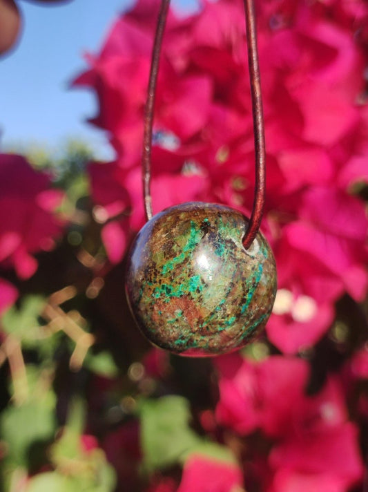 Chrysocoll Chrysokoll Chrysocolla Edelstein Kette Heilstein Er Sie Mann Frau Glück HIPPIE GOA Boho Tibet Ethno Natur Rarität Geschenk Selten - Art of Nature Berlin