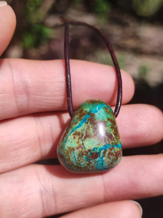 Chrysocoll Chrysokoll Chrysocolla Edelstein Kette Heilstein Er Sie Mann Frau Glück HIPPIE GOA Boho Tibet Ethno Natur Rarität Geschenk Selten - Art of Nature Berlin