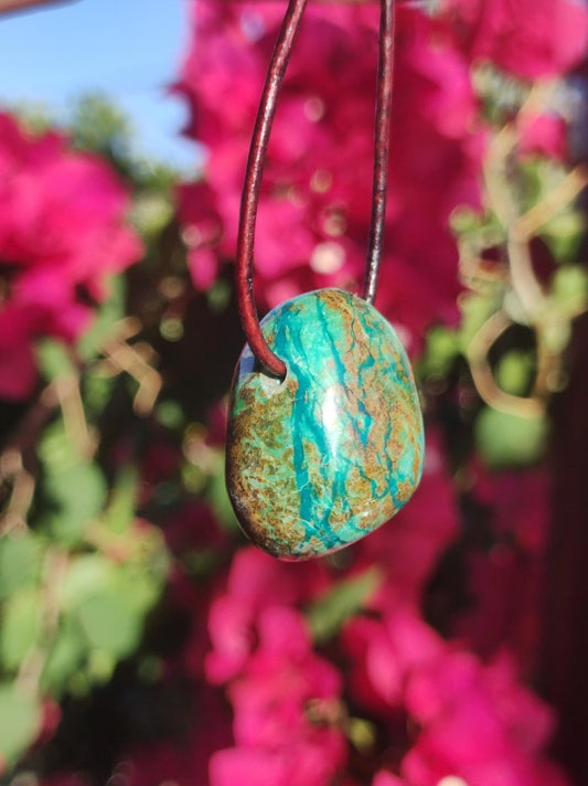 Chrysocoll Chrysokoll Chrysocolla Edelstein Kette Heilstein Er Sie Mann Frau Glück HIPPIE GOA Boho Tibet Ethno Natur Rarität Geschenk Selten - Art of Nature Berlin