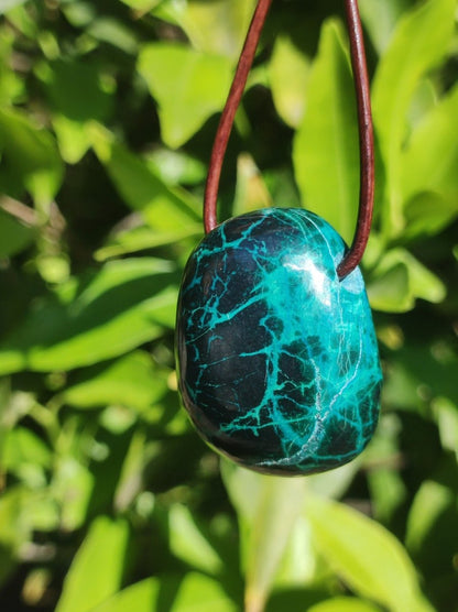 Chrysocoll Chrysokoll Chrysocolla Edelstein Kette Heilstein Er Sie Mann Frau Glück HIPPIE GOA Boho Tibet Ethno Natur Rarität Geschenk Selten - Art of Nature Berlin