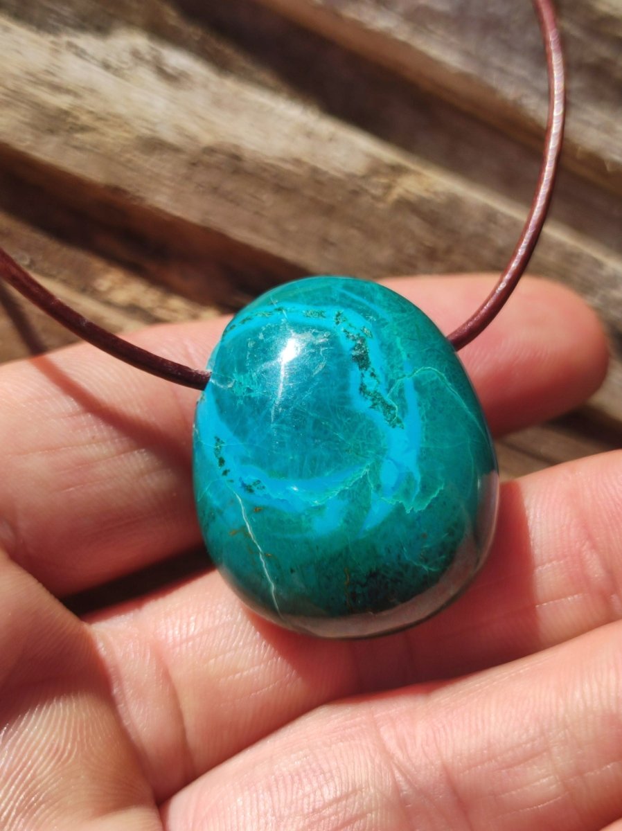 Chrysocoll Chrysokoll Chrysocolla Edelstein Kette Heilstein Er Sie Mann Frau Glück HIPPIE GOA Boho Tibet Ethno Natur Rarität Geschenk Selten - Art of Nature Berlin