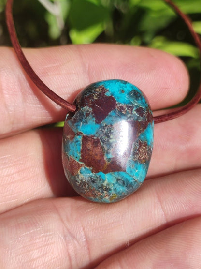 Chrysocoll Chrysokoll Chrysocolla Edelstein Kette Heilstein Er Sie Mann Frau Glück HIPPIE GOA Boho Tibet Ethno Natur Rarität Geschenk Selten - Art of Nature Berlin