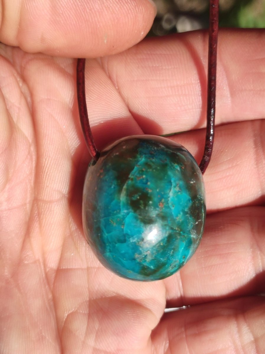Chrysocoll Chrysokoll Chrysocolla Edelstein Kette Heilstein Er Sie Mann Frau Glück HIPPIE GOA Boho Tibet Ethno Natur Rarität Geschenk Selten - Art of Nature Berlin