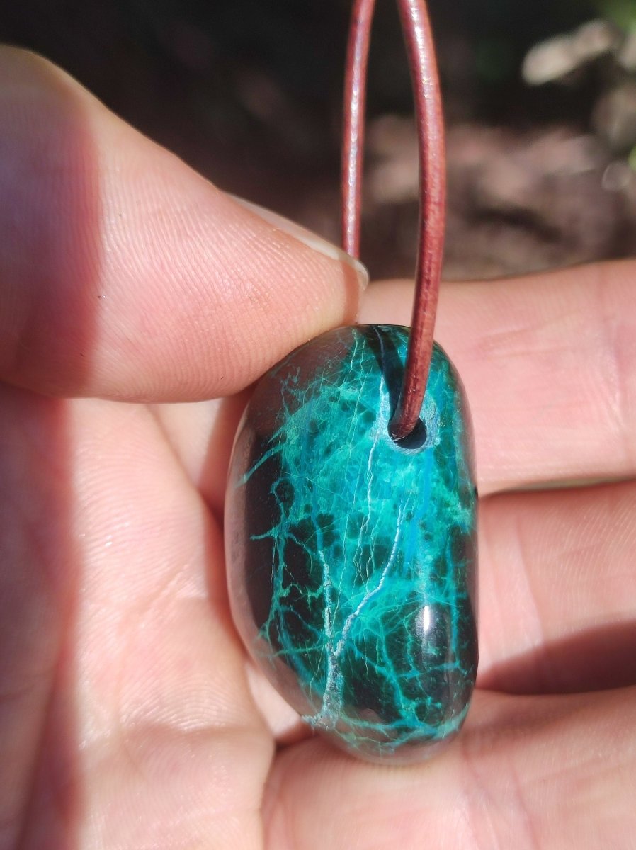 Chrysocoll Chrysokoll Chrysocolla Edelstein Kette Heilstein Er Sie Mann Frau Glück HIPPIE GOA Boho Tibet Ethno Natur Rarität Geschenk Selten - Art of Nature Berlin