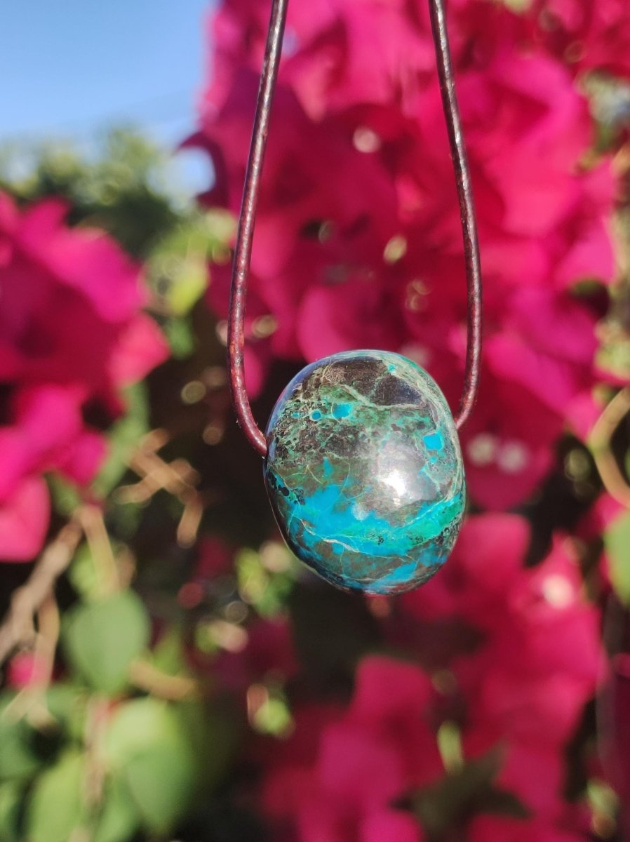 Chrysocoll Chrysokoll Chrysocolla Edelstein Kette Heilstein Er Sie Mann Frau Glück HIPPIE GOA Boho Tibet Ethno Natur Rarität Geschenk Selten - Art of Nature Berlin