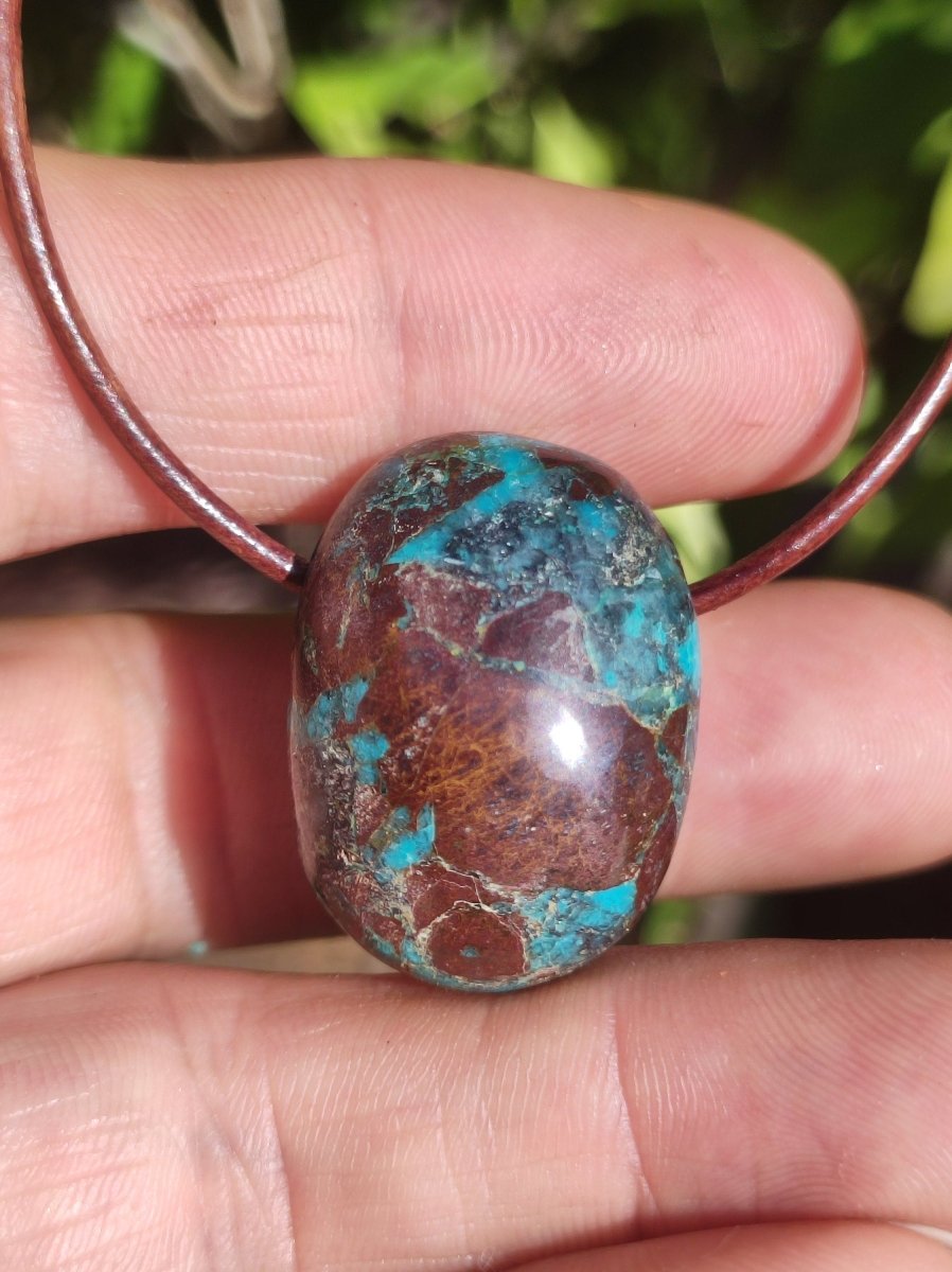 Chrysocoll Chrysokoll Chrysocolla Edelstein Kette Heilstein Er Sie Mann Frau Glück HIPPIE GOA Boho Tibet Ethno Natur Rarität Geschenk Selten - Art of Nature Berlin