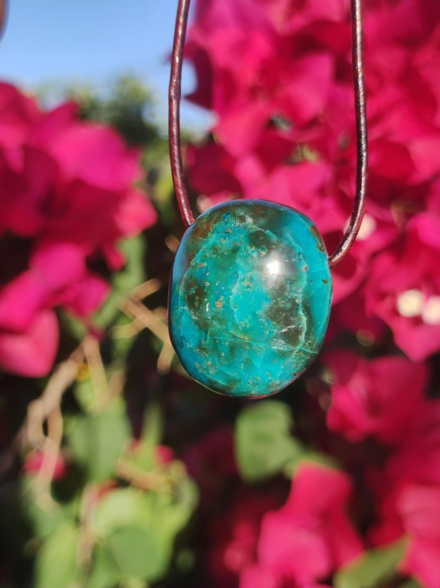 Chrysocoll Chrysokoll Chrysocolla Edelstein Kette Heilstein Er Sie Mann Frau Glück HIPPIE GOA Boho Tibet Ethno Natur Rarität Geschenk Selten - Art of Nature Berlin