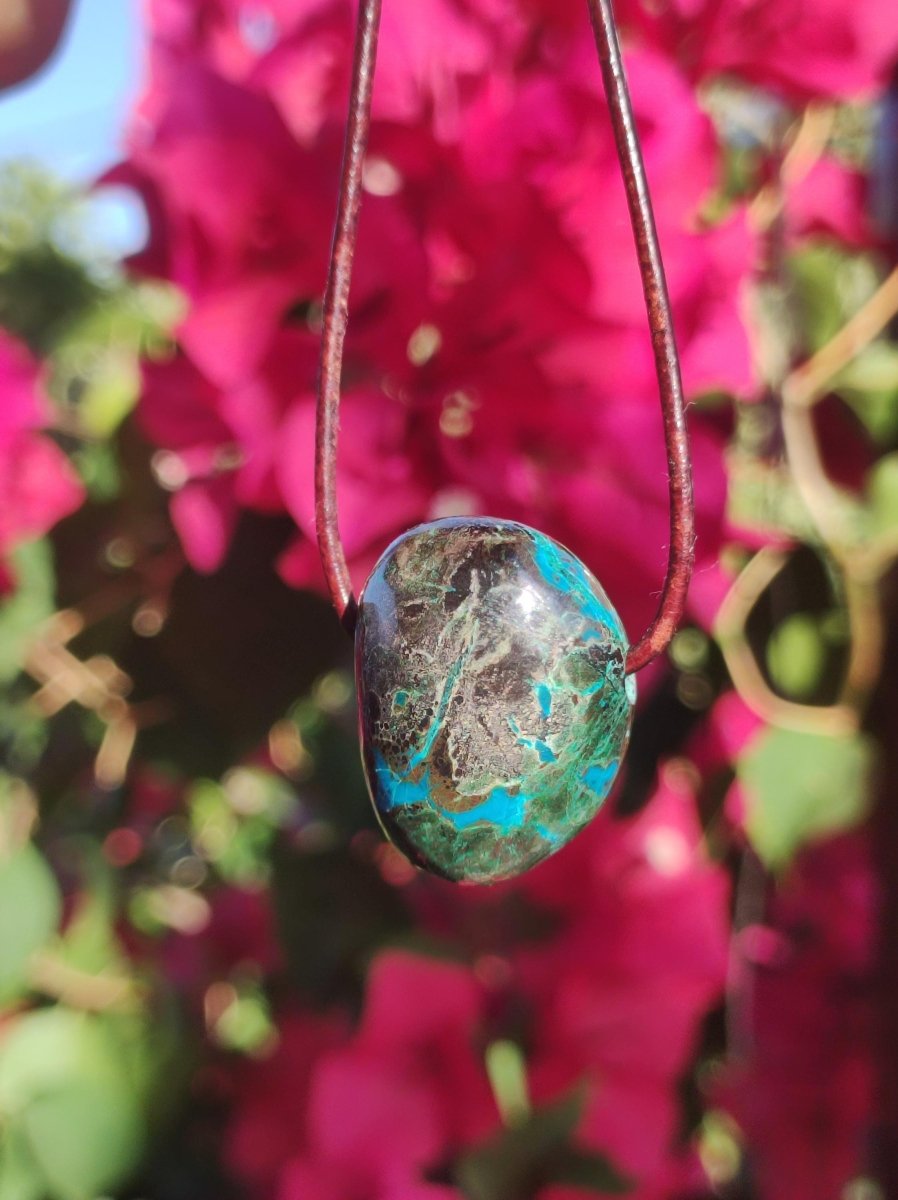 Chrysocoll Chrysokoll Chrysocolla Edelstein Kette Heilstein Er Sie Mann Frau Glück HIPPIE GOA Boho Tibet Ethno Natur Rarität Geschenk Selten - Art of Nature Berlin