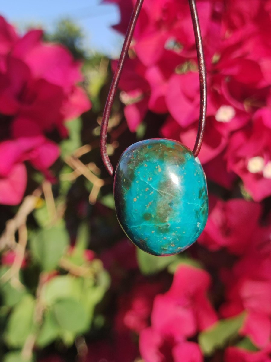 Chrysocoll Chrysokoll Chrysocolla Edelstein Kette Heilstein Er Sie Mann Frau Glück HIPPIE GOA Boho Tibet Ethno Natur Rarität Geschenk Selten - Art of Nature Berlin