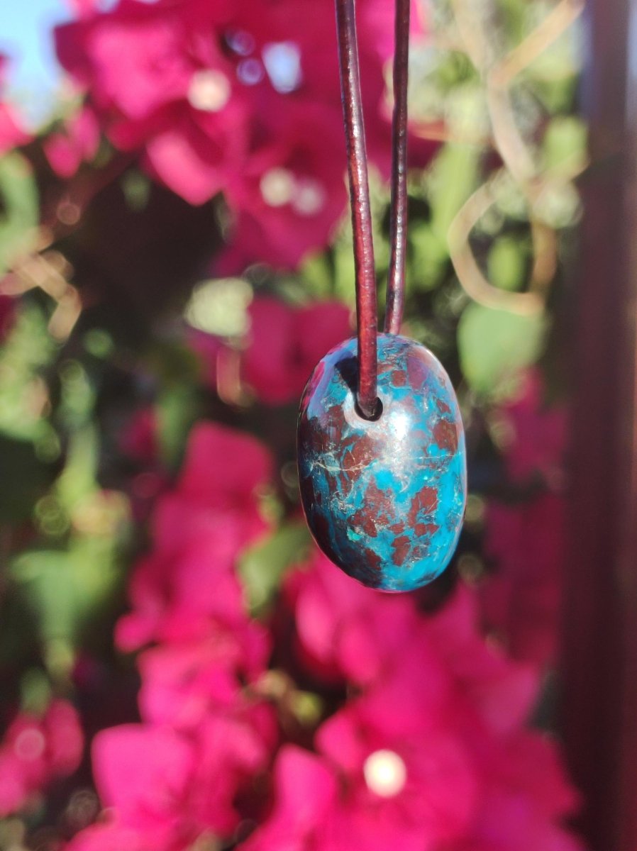 Chrysocoll Chrysokoll Chrysocolla Edelstein Kette Heilstein Er Sie Mann Frau Glück HIPPIE GOA Boho Tibet Ethno Natur Rarität Geschenk Selten - Art of Nature Berlin