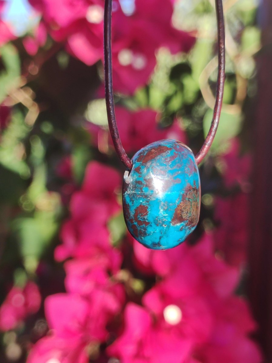 Chrysocoll Chrysokoll Chrysocolla Edelstein Kette Heilstein Er Sie Mann Frau Glück HIPPIE GOA Boho Tibet Ethno Natur Rarität Geschenk Selten - Art of Nature Berlin