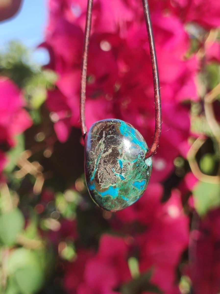 Chrysocoll Chrysokoll Chrysocolla Edelstein Kette Heilstein Er Sie Mann Frau Glück HIPPIE GOA Boho Tibet Ethno Natur Rarität Geschenk Selten - Art of Nature Berlin