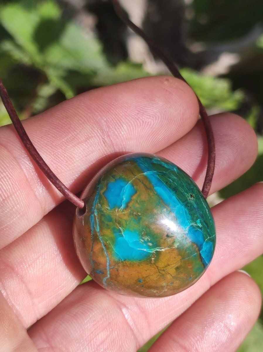 Chrysocoll Chrysokoll Chrysocolla Edelstein Kette Heilstein Er Sie Mann Frau Glück HIPPIE GOA Boho Tibet Ethno Natur Rarität Geschenk Selten - Art of Nature Berlin