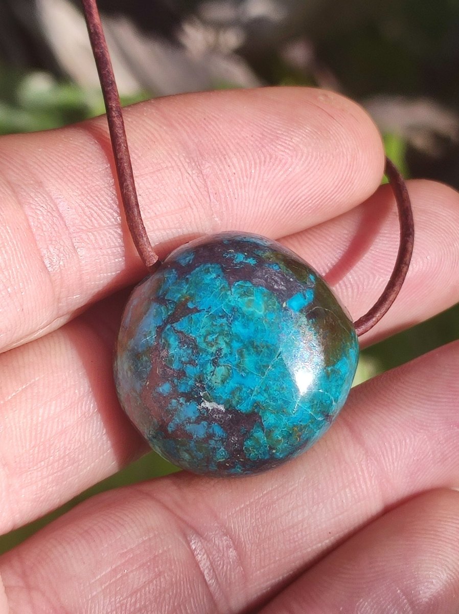 Chrysocoll Chrysokoll Chrysocolla Edelstein Kette Heilstein Er Sie Mann Frau Glück HIPPIE GOA Boho Tibet Ethno Natur Rarität Geschenk Selten - Art of Nature Berlin