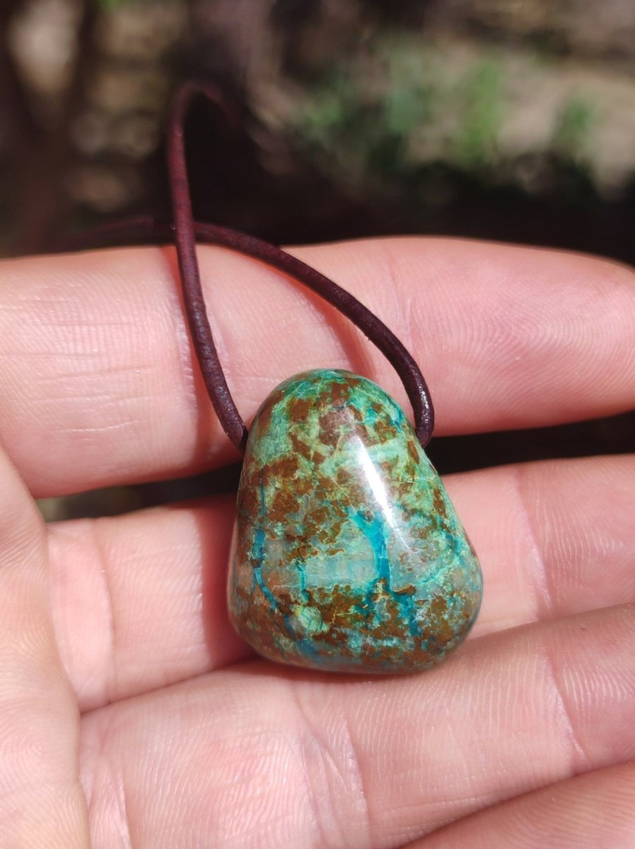 Chrysocoll Chrysokoll Chrysocolla Edelstein Kette Heilstein Er Sie Mann Frau Glück HIPPIE GOA Boho Tibet Ethno Natur Rarität Geschenk Selten - Art of Nature Berlin