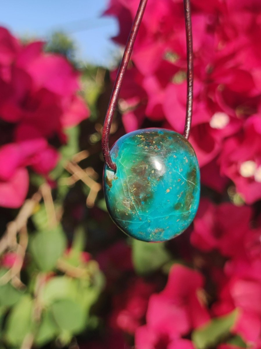 Chrysocoll Chrysokoll Chrysocolla Edelstein Kette Heilstein Er Sie Mann Frau Glück HIPPIE GOA Boho Tibet Ethno Natur Rarität Geschenk Selten - Art of Nature Berlin