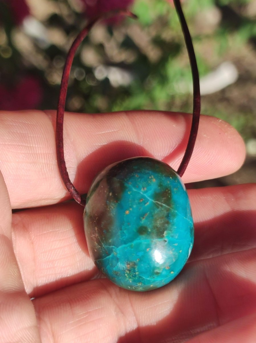 Chrysocoll Chrysokoll Chrysocolla Edelstein Kette Heilstein Er Sie Mann Frau Glück HIPPIE GOA Boho Tibet Ethno Natur Rarität Geschenk Selten - Art of Nature Berlin