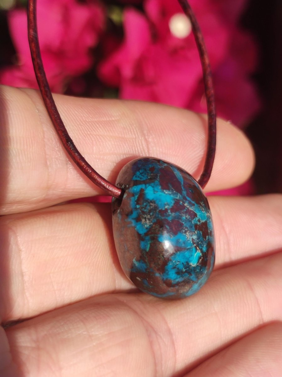 Chrysocoll Chrysokoll Chrysocolla Edelstein Kette Heilstein Er Sie Mann Frau Glück HIPPIE GOA Boho Tibet Ethno Natur Rarität Geschenk Selten - Art of Nature Berlin