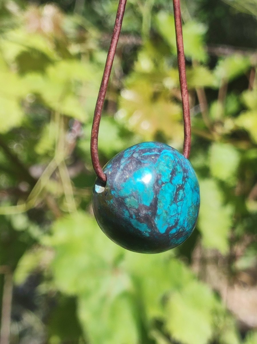 Chrysocoll Chrysokoll Chrysocolla Edelstein Kette Heilstein Er Sie Mann Frau Glück HIPPIE GOA Boho Tibet Ethno Natur Rarität Geschenk Selten - Art of Nature Berlin