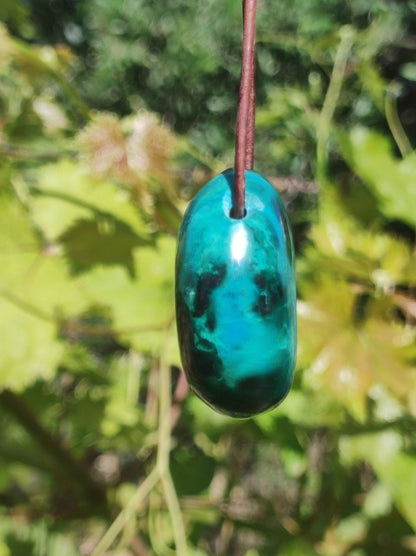 Chrysocoll Chrysokoll Chrysocolla Edelstein Kette Heilstein Er Sie Mann Frau Glück HIPPIE GOA Boho Tibet Ethno Natur Rarität Geschenk Selten - Art of Nature Berlin