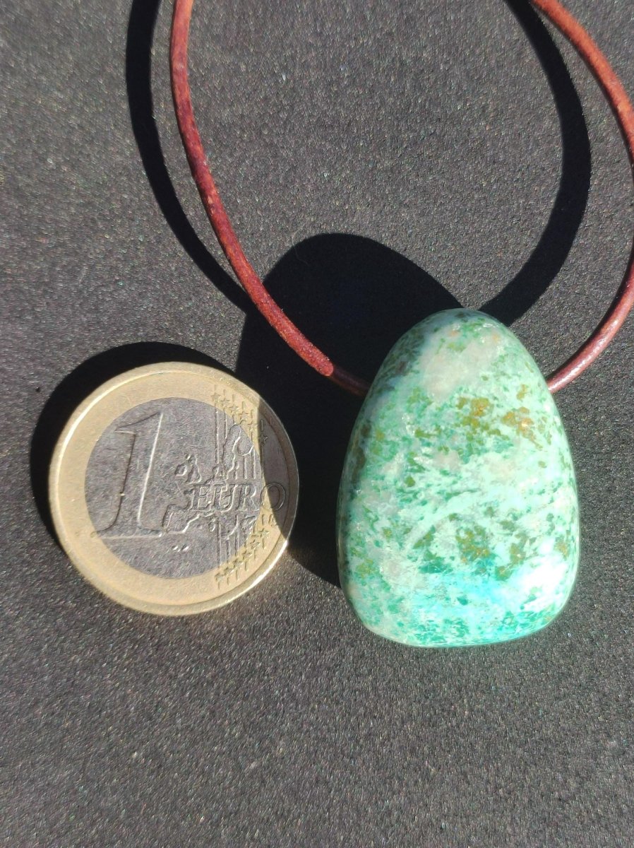 Chrysocoll ~ Edelstein Kette blau grün natürlich Rarität Heilstein Energie Kristall Anhänger Mann Frau Kind Geschenk Er Sie Valentinstag - Art of Nature Berlin