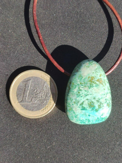 Chrysocoll ~ Edelstein Kette blau grün natürlich Rarität Heilstein Energie Kristall Anhänger Mann Frau Kind Geschenk Er Sie Valentinstag - Art of Nature Berlin