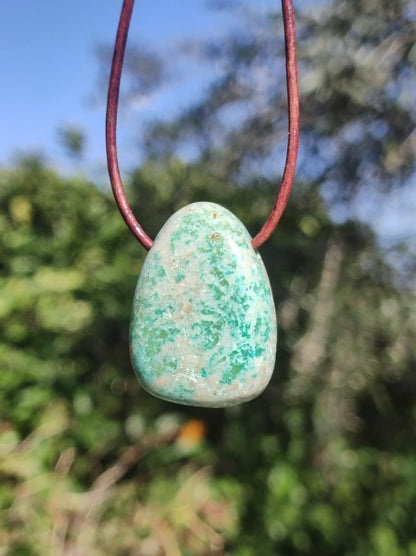 Chrysocoll ~ Edelstein Kette blau grün natürlich Rarität Heilstein Energie Kristall Anhänger Mann Frau Kind Geschenk Er Sie Valentinstag - Art of Nature Berlin