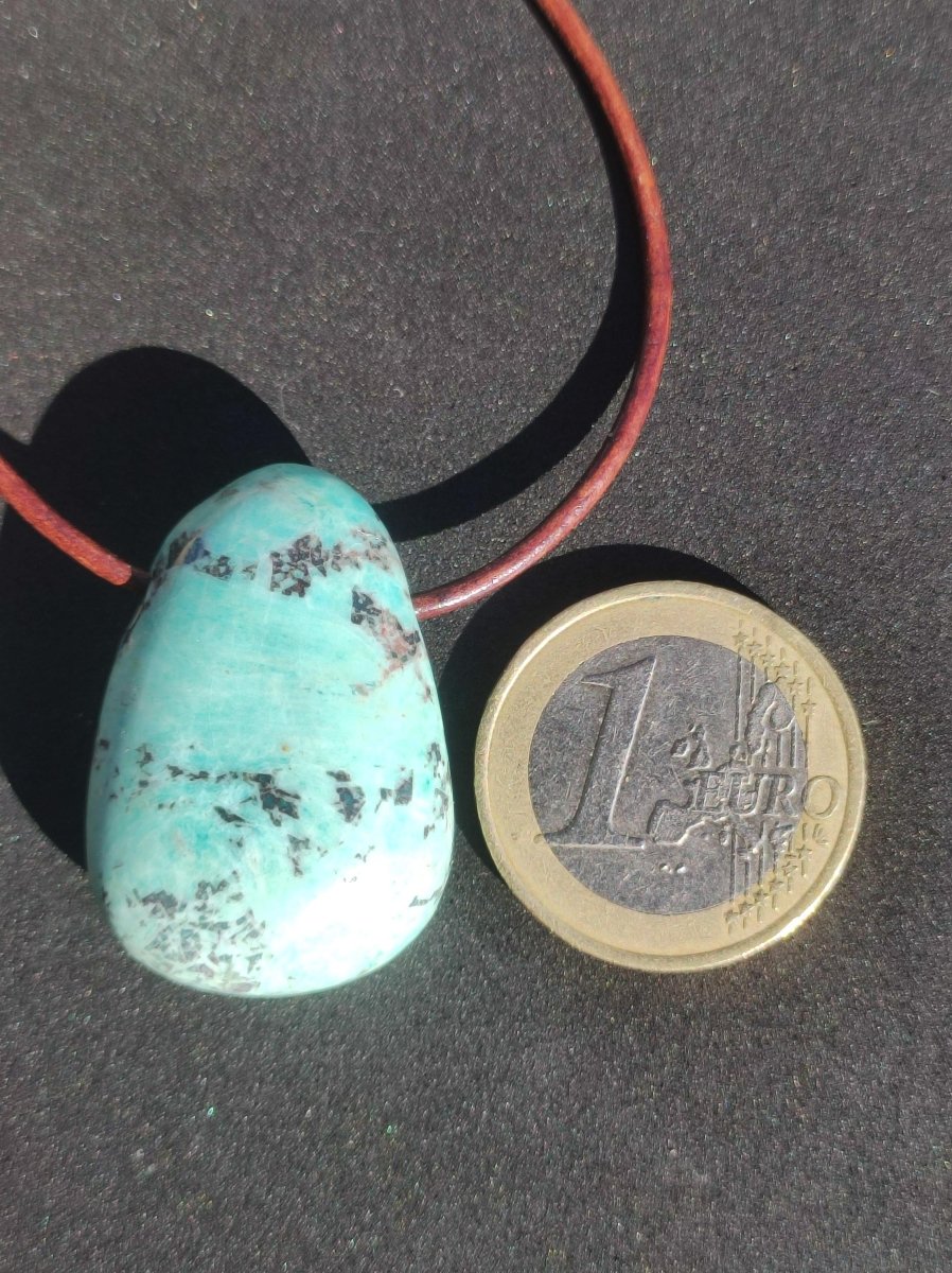 Chrysocoll ~ Edelstein Kette blau natürlich Rarität Heilstein Energie Kristall Anhänger Mann Frau Kind Geschenk Er Sie Valentinstag - Art of Nature Berlin