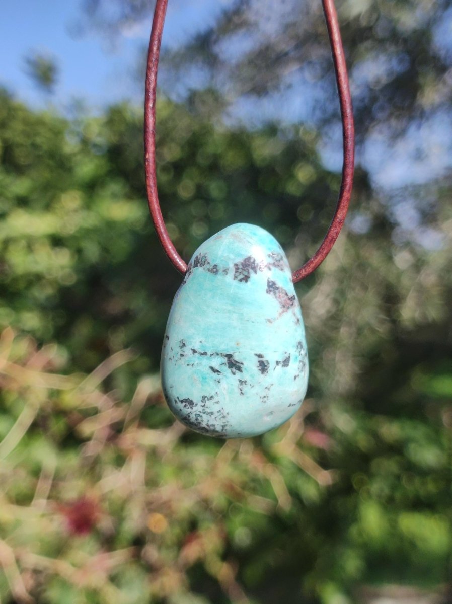 Chrysocoll ~ Edelstein Kette blau natürlich Rarität Heilstein Energie Kristall Anhänger Mann Frau Kind Geschenk Er Sie Valentinstag - Art of Nature Berlin