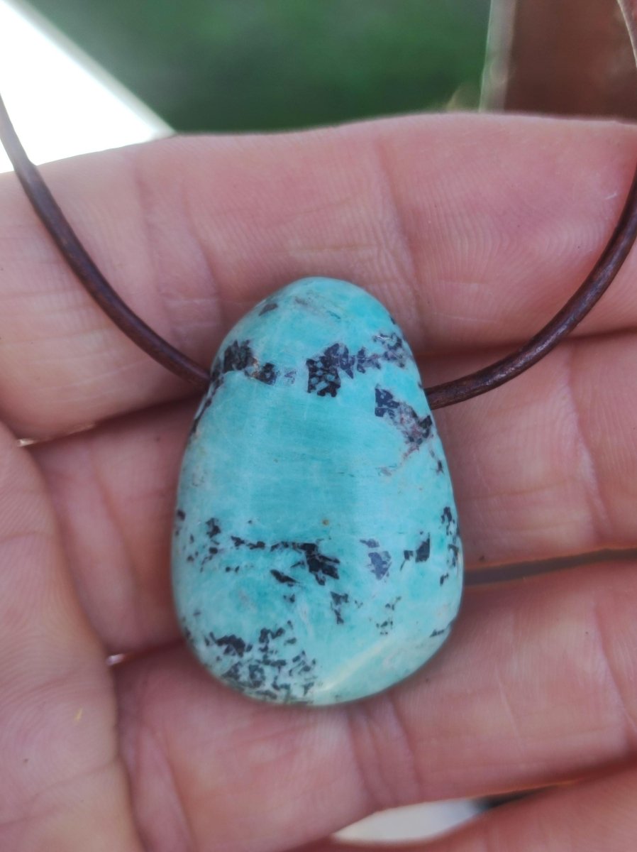 Chrysocoll ~ Edelstein Kette blau natürlich Rarität Heilstein Energie Kristall Anhänger Mann Frau Kind Geschenk Er Sie Valentinstag - Art of Nature Berlin