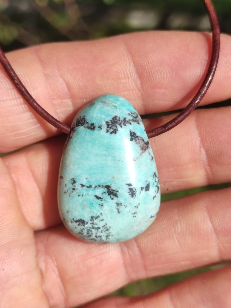 Chrysocoll ~ Edelstein Kette blau natürlich Rarität Heilstein Energie Kristall Anhänger Mann Frau Kind Geschenk Er Sie Valentinstag - Art of Nature Berlin