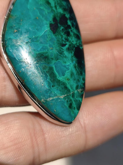 Chrysocoll *mit defekt - 925 Sterling Silber Edelstein Kette Natur blau Schutz Rarität Heilstein Kristall Mann Frau Er Sie Geschenk Freund - Art of Nature Berlin