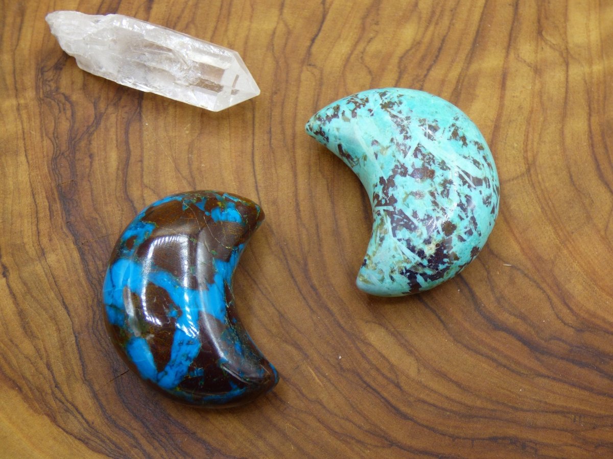 Chrysocoll Mond Edelstein Chrysokolla ~ Heilstein Meditation Ritual Indianer Schamanen ~HIPPIE ~GOA ~Boho ~Ethno ~Nature ~Altar - Art of Nature Berlin