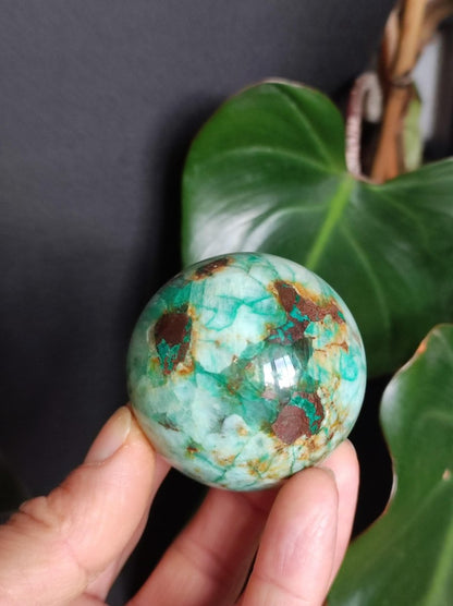Chrysocoll Quantum Quattro AAA Sphere ~ Magische Edelstein Kugel Massage & Deko Crystal Meditation Heilstein Rarität Sammler Chrysokolla - Art of Nature Berlin