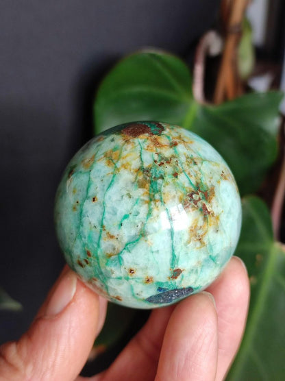 Chrysocoll Quantum Quattro AAA Sphere ~ Magische Edelstein Kugel Massage & Deko Crystal Meditation Heilstein Rarität Sammler Chrysokolla - Art of Nature Berlin