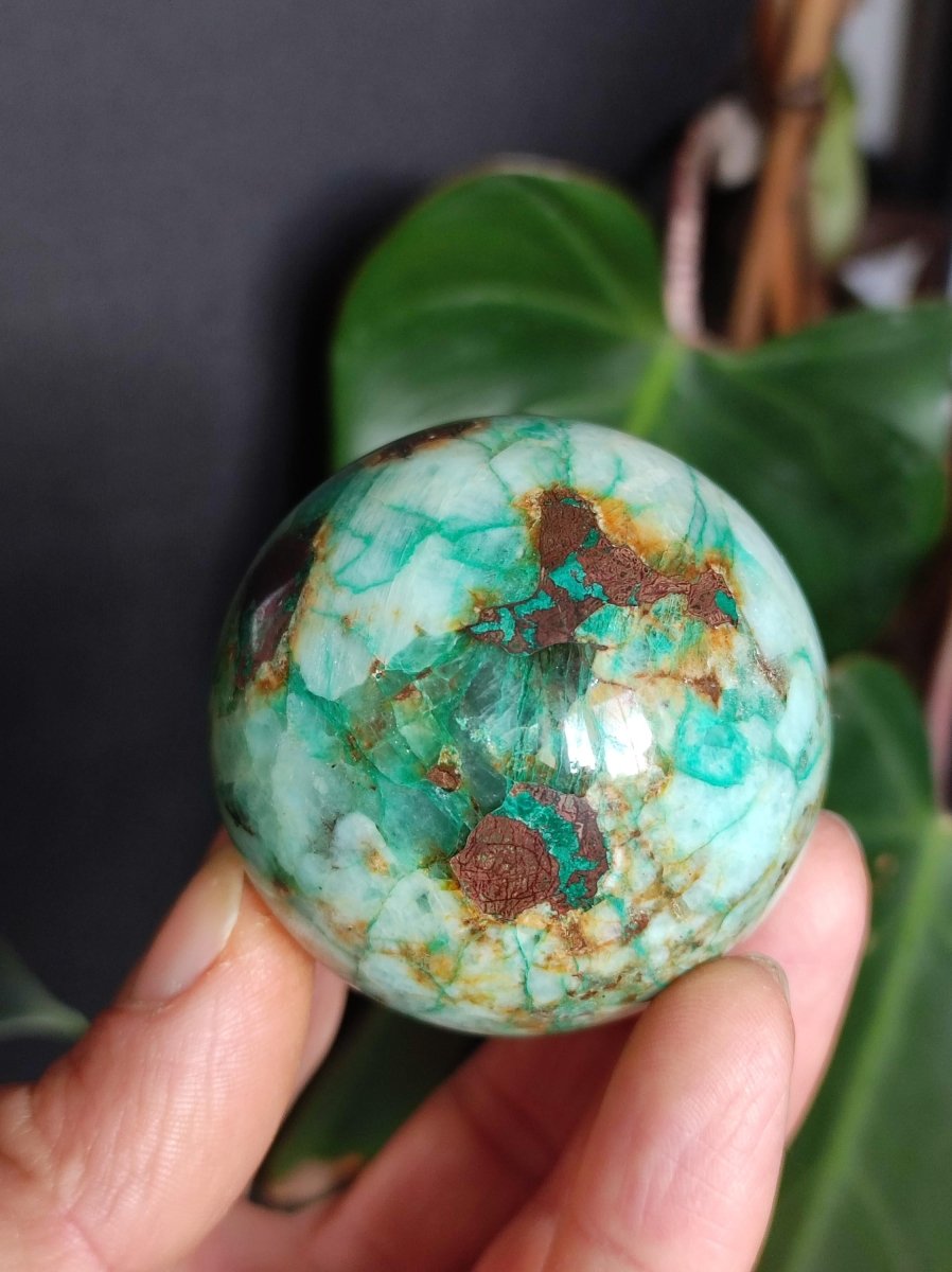 Chrysocoll Quantum Quattro AAA Sphere ~ Magische Edelstein Kugel Massage & Deko Crystal Meditation Heilstein Rarität Sammler Chrysokolla - Art of Nature Berlin