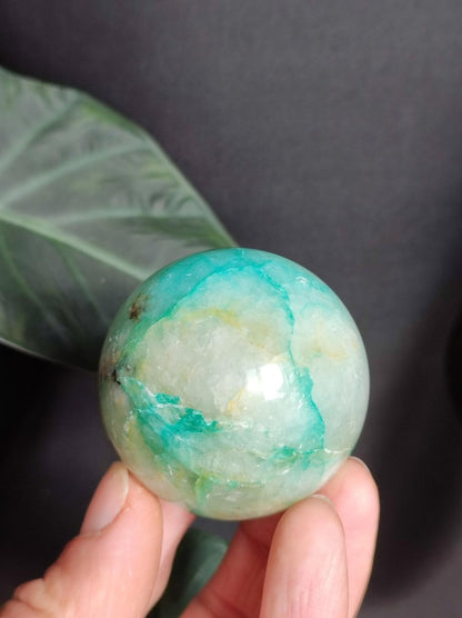 Chrysocoll Quantum Quattro AAA Sphere ~ Magische Edelstein Kugel Massage & Deko Crystal Meditation Heilstein Rarität Sammler Chrysokolla - Art of Nature Berlin
