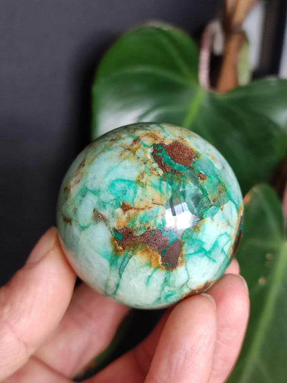 Chrysocoll Quantum Quattro AAA Sphere ~ Magische Edelstein Kugel Massage & Deko Crystal Meditation Heilstein Rarität Sammler Chrysokolla - Art of Nature Berlin
