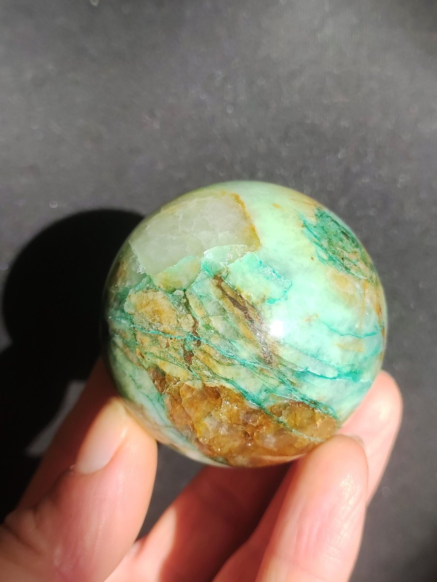 Chrysocoll Quantum Quattro AAA Sphere ~ Magische Edelstein Kugel Massage & Deko Crystal Meditation Heilstein Rarität Sammler Chrysokolla - Art of Nature Berlin