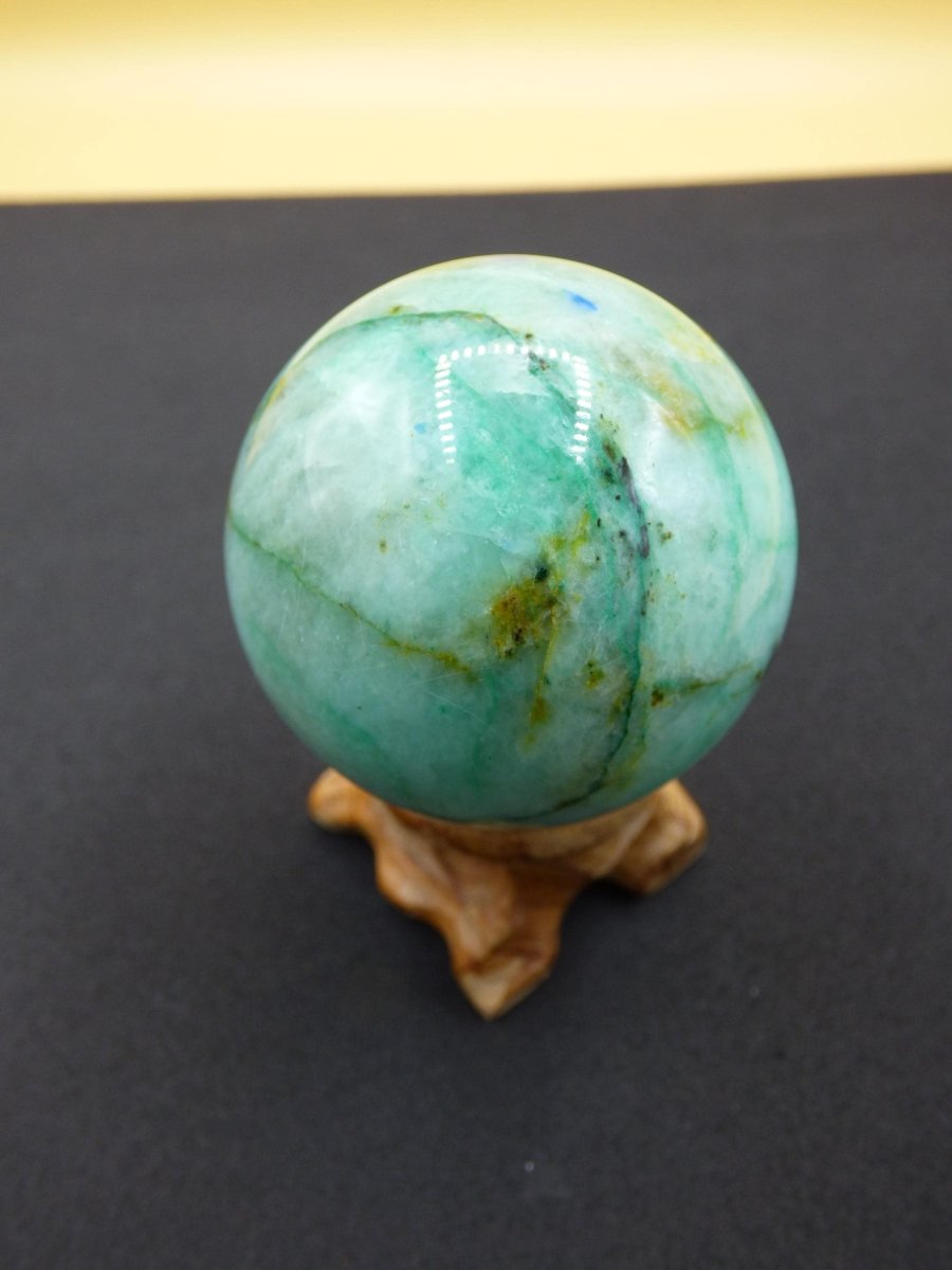 Chrysocoll Quantum Quattro AAA Sphere ~ Magische Edelstein Kugel Massage & Deko Crystal Meditation Heilstein Rarität Sammler Chrysokolla - Art of Nature Berlin