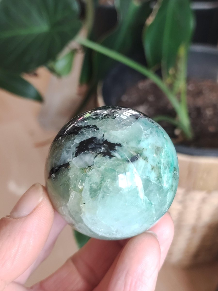 Chrysocoll Quantum Quattro AAA Sphere ~ Magische Edelstein Kugel Massage & Deko Crystal Meditation Heilstein Rarität Sammler Chrysokolla - Art of Nature Berlin