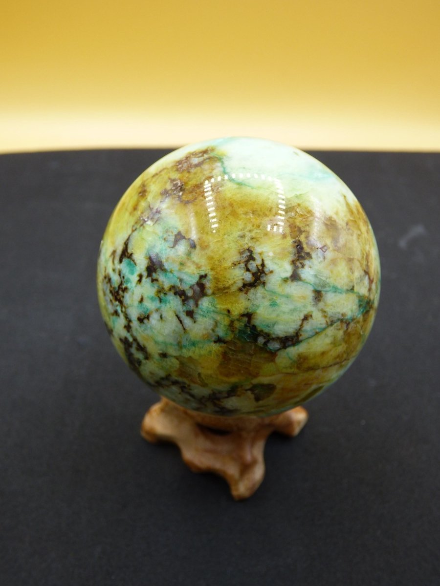 Chrysocoll Quantum Quattro AAA Sphere ~ Magische Edelstein Kugel Massage & Deko Crystal Meditation Heilstein Rarität Sammler Chrysokolla - Art of Nature Berlin