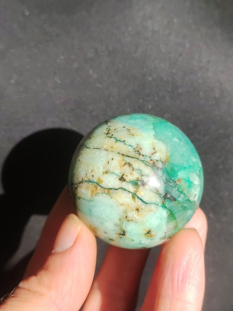 Chrysocoll Quantum Quattro AAA Sphere ~ Magische Edelstein Kugel Massage & Deko Crystal Meditation Heilstein Rarität Sammler Chrysokolla - Art of Nature Berlin