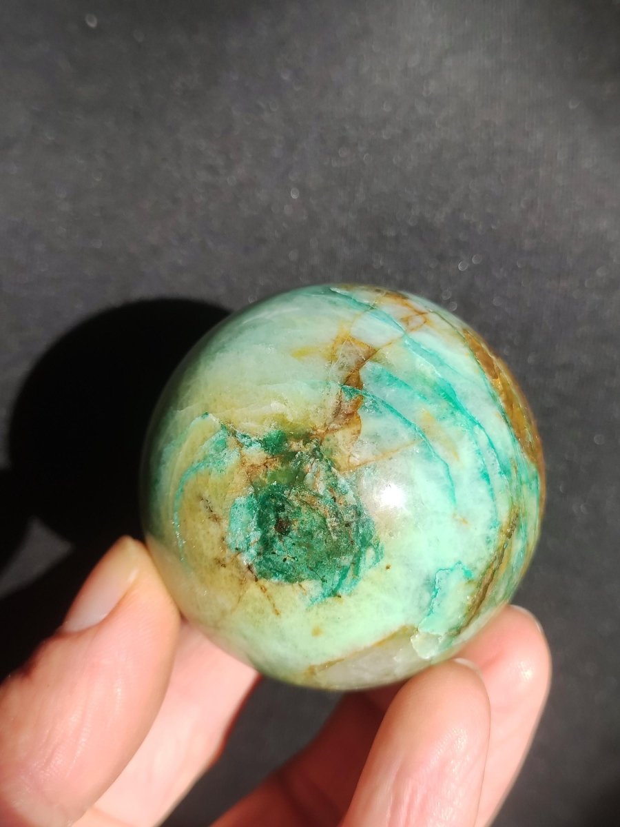 Chrysocoll Quantum Quattro AAA Sphere ~ Magische Edelstein Kugel Massage & Deko Crystal Meditation Heilstein Rarität Sammler Chrysokolla - Art of Nature Berlin