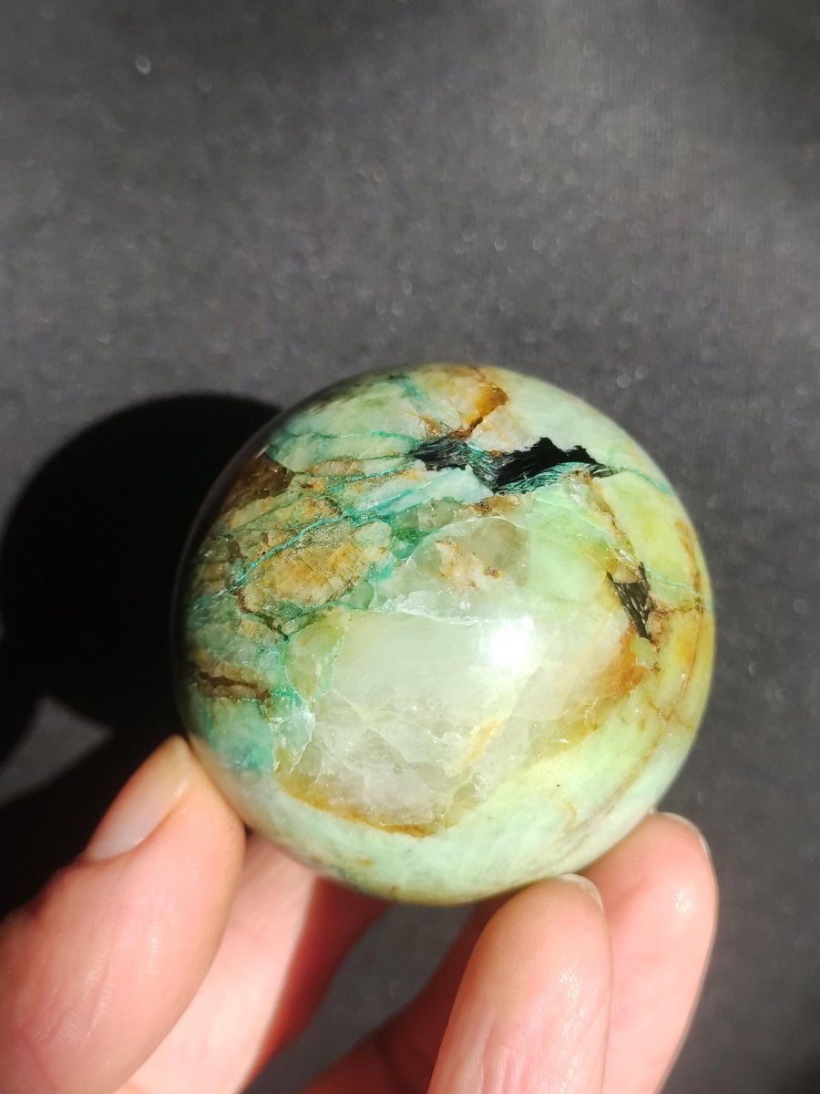 Chrysocoll Quantum Quattro AAA Sphere ~ Magische Edelstein Kugel Massage & Deko Crystal Meditation Heilstein Rarität Sammler Chrysokolla - Art of Nature Berlin