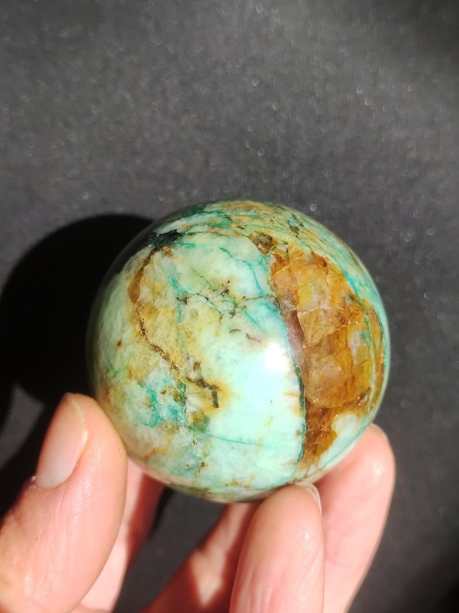 Chrysocoll Quantum Quattro AAA Sphere ~ Magische Edelstein Kugel Massage & Deko Crystal Meditation Heilstein Rarität Sammler Chrysokolla - Art of Nature Berlin