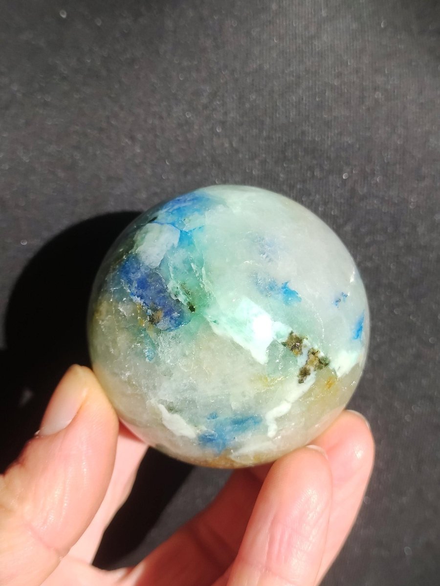 Chrysocoll Quantum Quattro AAA Sphere ~ Magische Edelstein Kugel Massage & Deko Crystal Meditation Heilstein Rarität Sammler Chrysokolla - Art of Nature Berlin