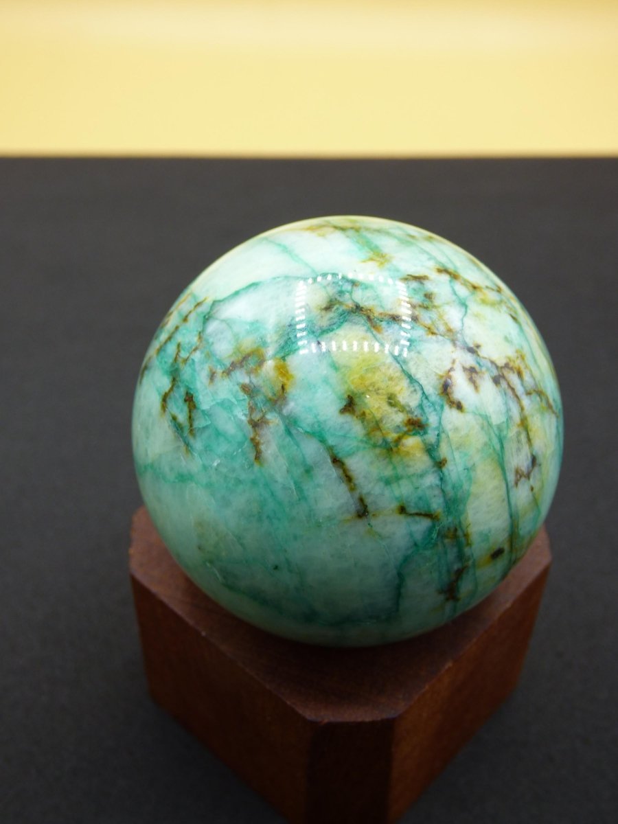 Chrysocoll Quantum Quattro AAA Sphere ~ Magische Edelstein Kugel Massage & Deko Crystal Meditation Heilstein Rarität Sammler Chrysokolla - Art of Nature Berlin